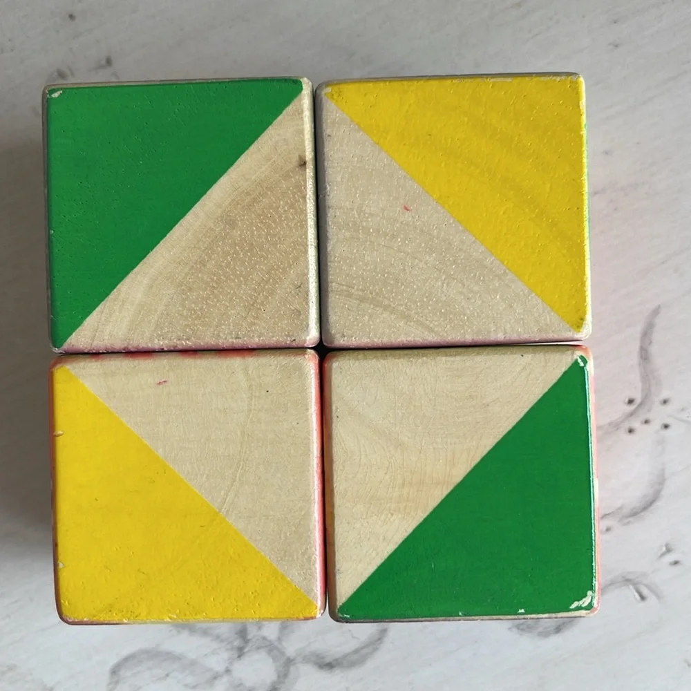 VINTAGE WOODEN BLOCKS PUZZLE